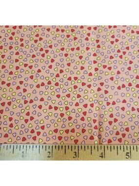 Peach Cotton Fabric 37"x44" Colorful Triangles Quilt Sewing Craft DIY Unbranded